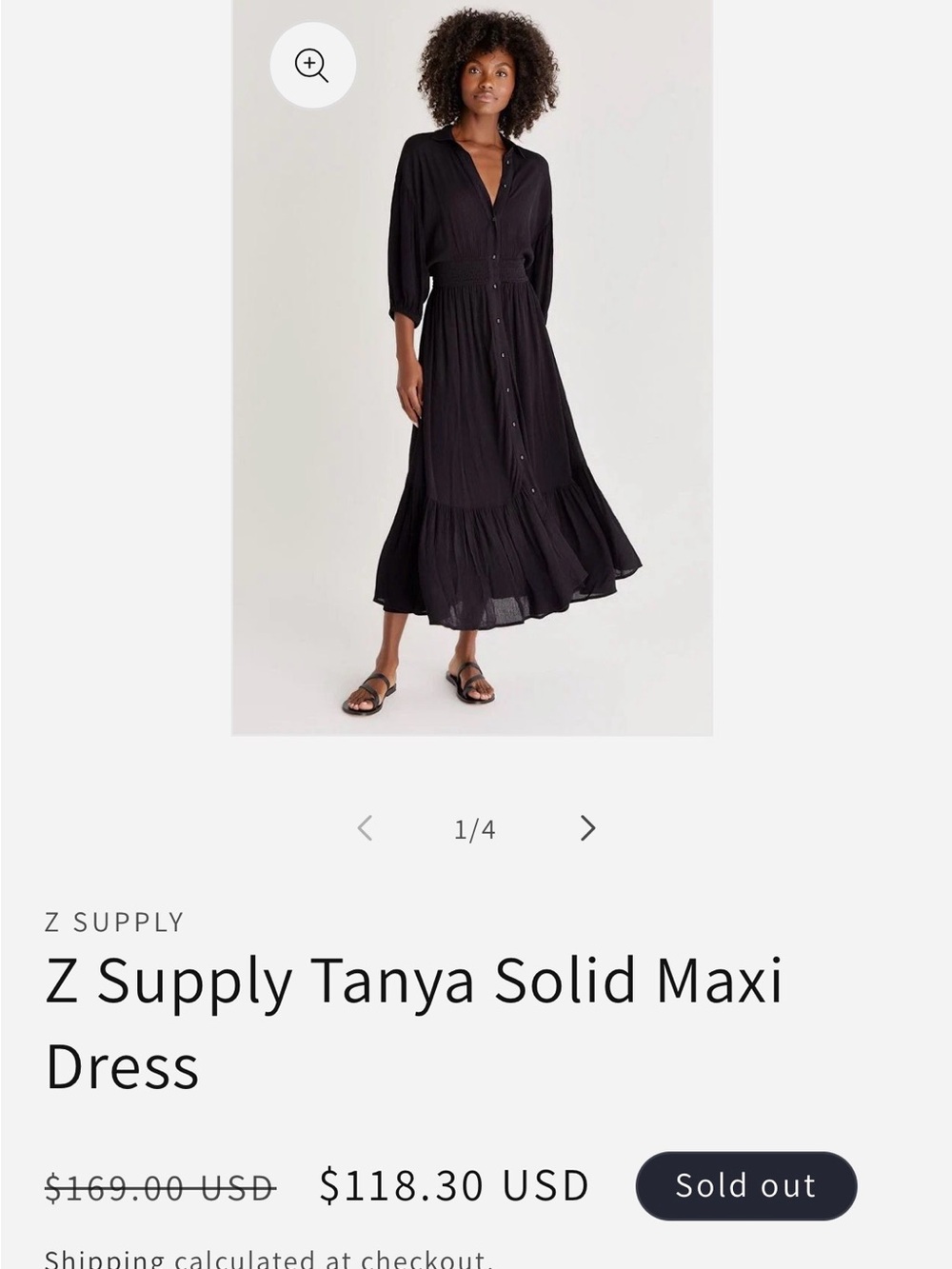 Button-Front Maxi Dress - Picture 4 of 5